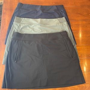 Brooklyn Skort 16” three skirts women’s size 14 Navy, black, green